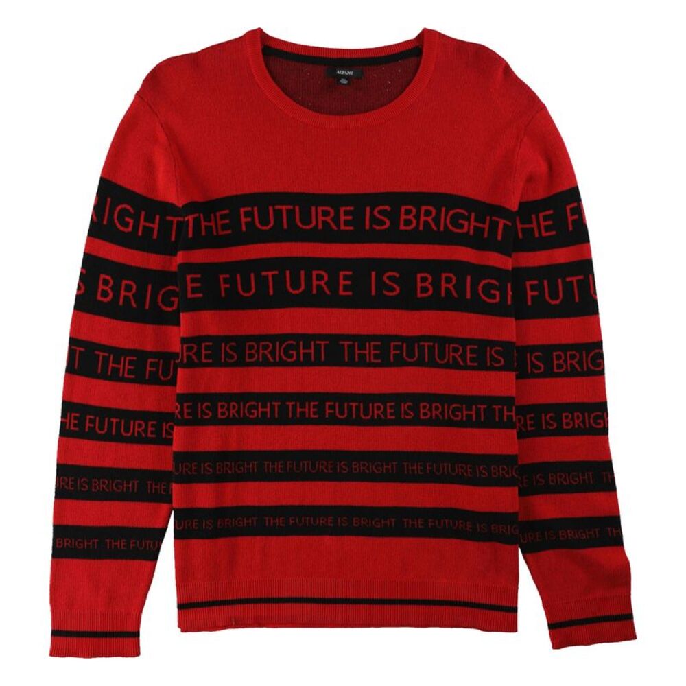 Alfani Mens Striped Knit Sweater, Multicoloured, XL, DM